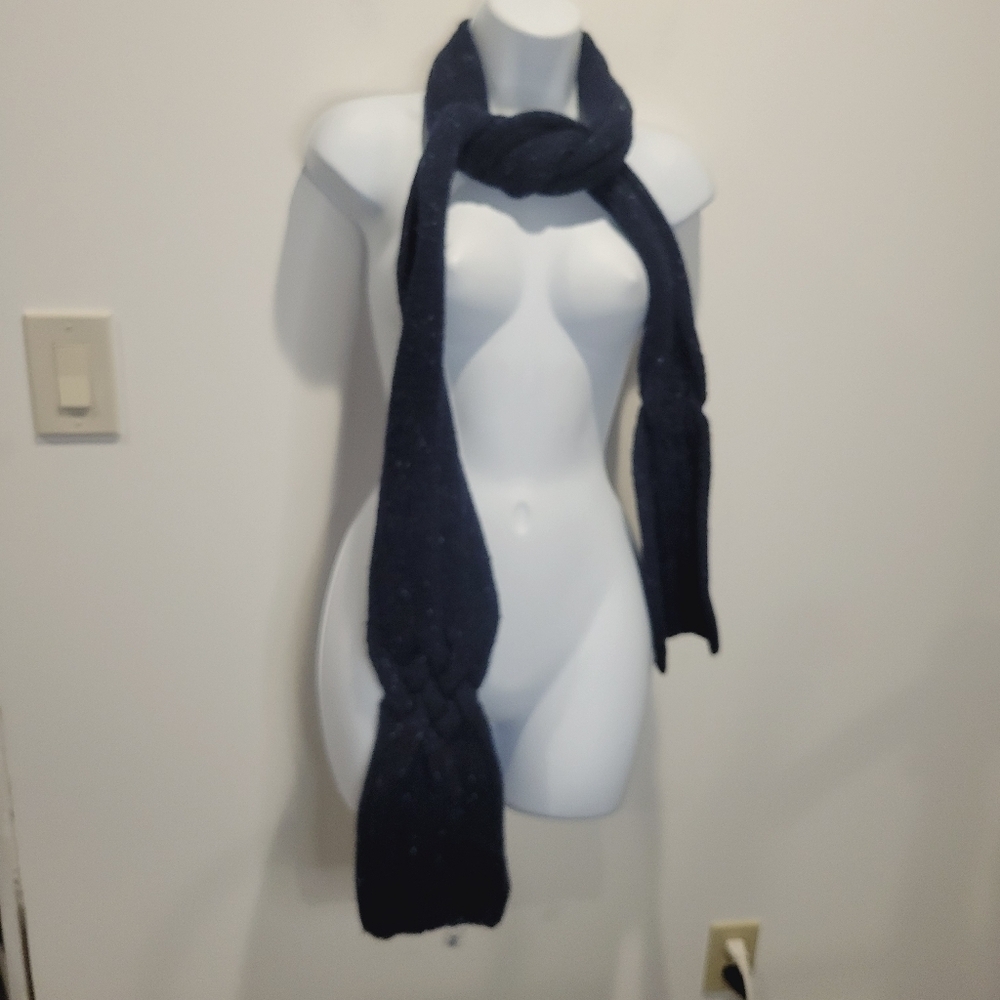 New gap unisex blue w/confetti knit wool blend scarf